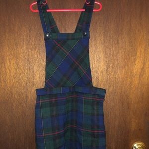 Plaid pinafore a-line mini dress